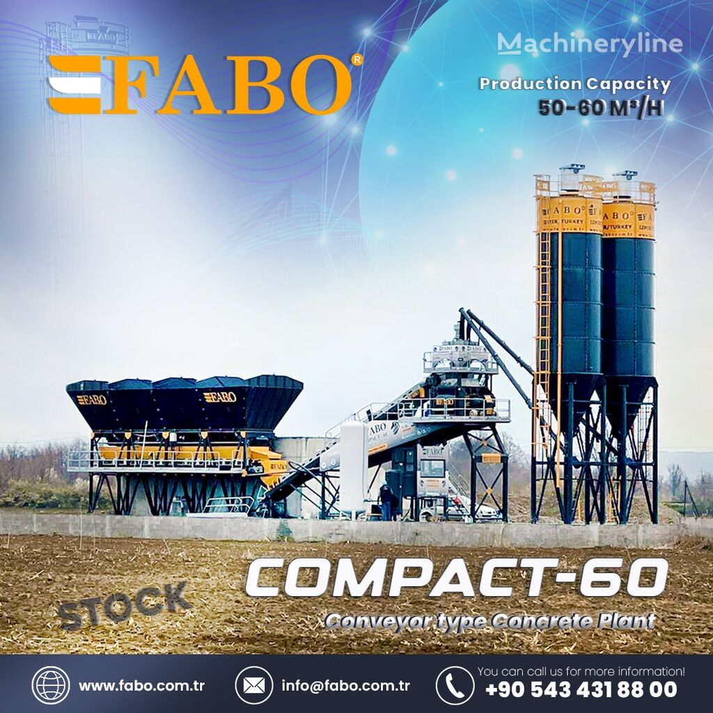 ny FABO COMPACT-60 CONCRETE PLANT | CONVEYOR TYPE  betongfabrikk