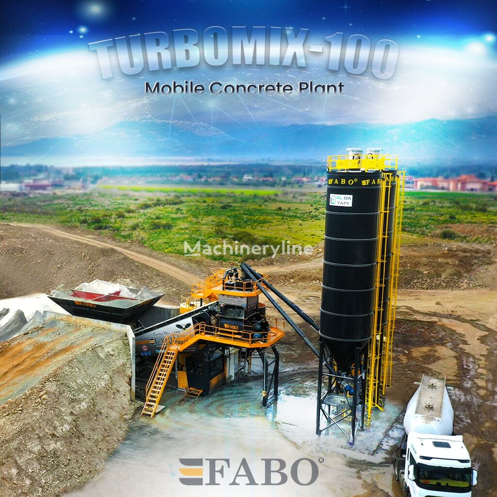 ny FABO TURBOMIX-100 Mobile Concrete Batching Plant betongfabrikk