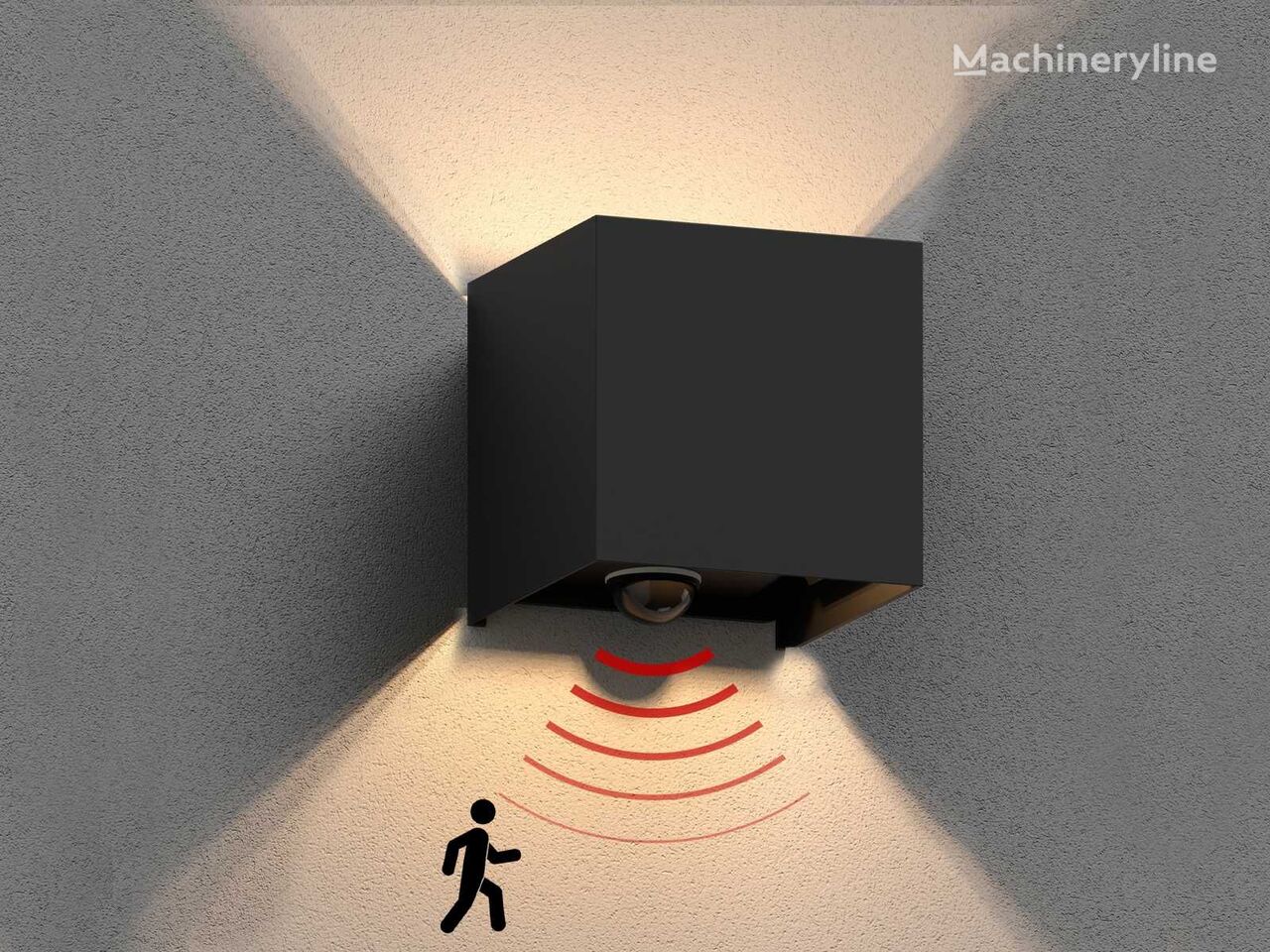 8 x Cube Motion Sense wand armaturen zwart teknisk lys
